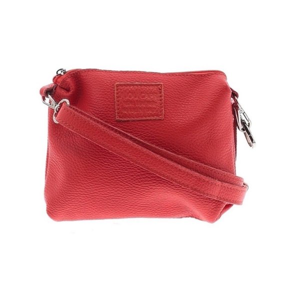 Jijou Capri 100% Leather Red Crossbody Bag One Size Classic - Picture 2 of 6